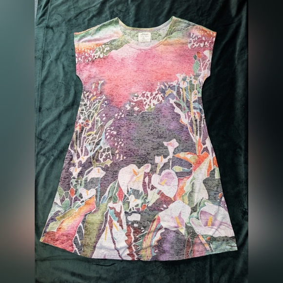 Sherri Reeve Maui Artist Floral Multicolor Dress With Pockets - Picture 1 of 12